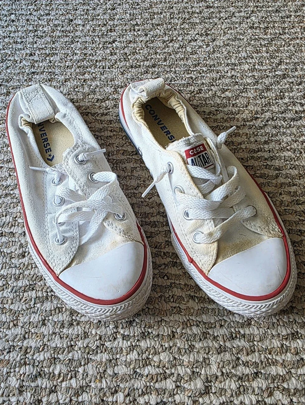 White Shoreline Converse Slip On Shoes